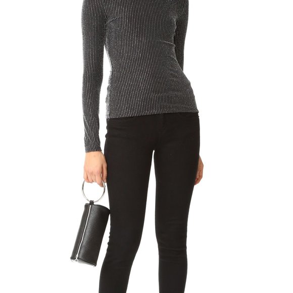 BCBGMAXAZRIA Brinne Metallic Knit Turtleneck - S - Picture 4 of 12